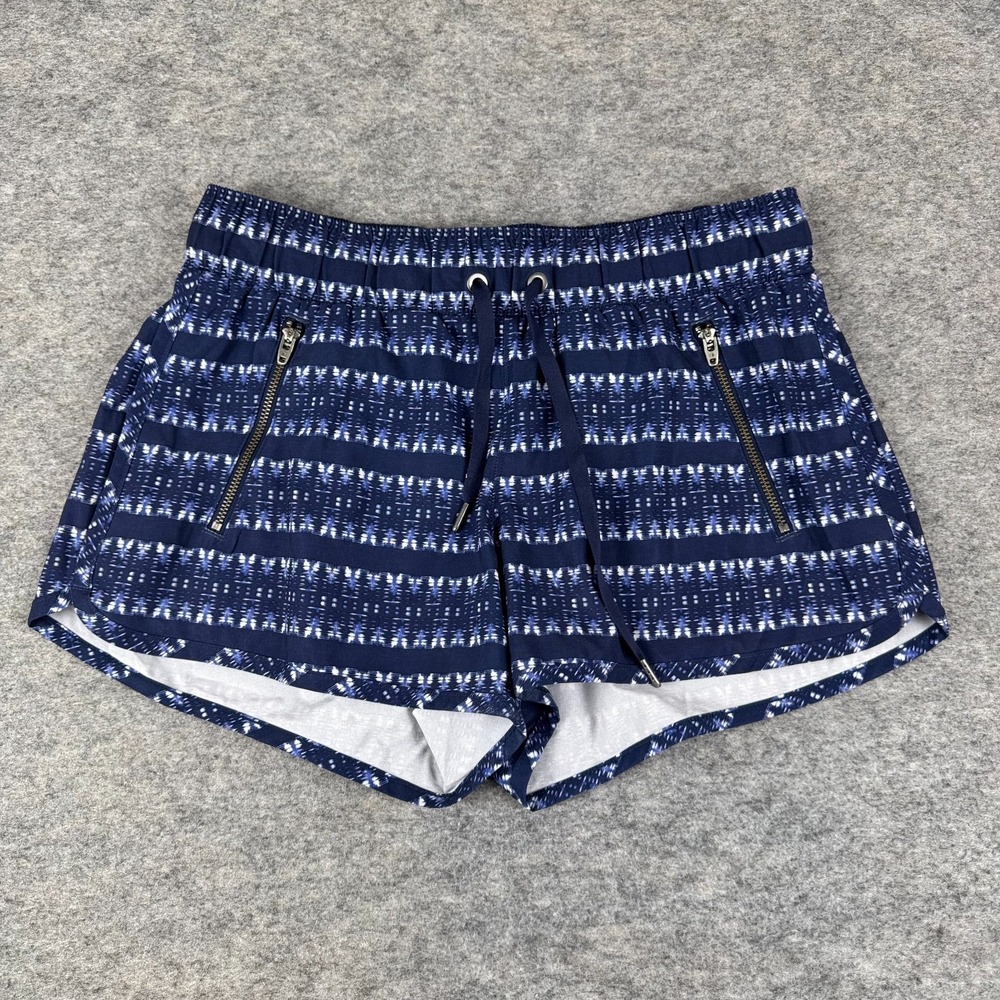 Athleta Ikat Stripe Sway Shorts 3" Zip Pockets 213026 Blue Womens XS - Picture 1 of 11